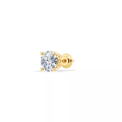 Single Lab Diamond Screw Back Stud Earring (3/4ct)