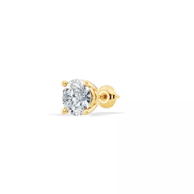 Single Lab Diamond Screw Back Stud Earring (1ct)