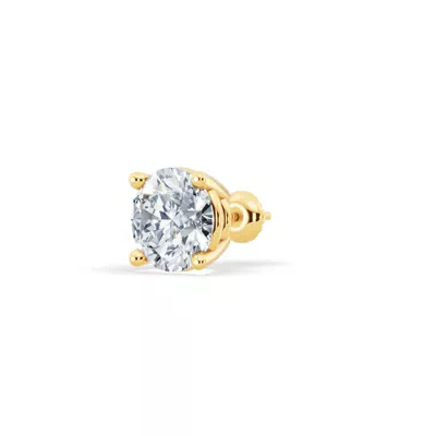 Single Lab Diamond Screw Back Stud Earring (2ct)