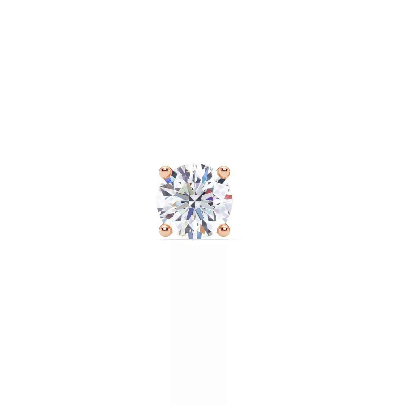 Single Stud With Screw-Back 14K Rose Gold Engagement Ring