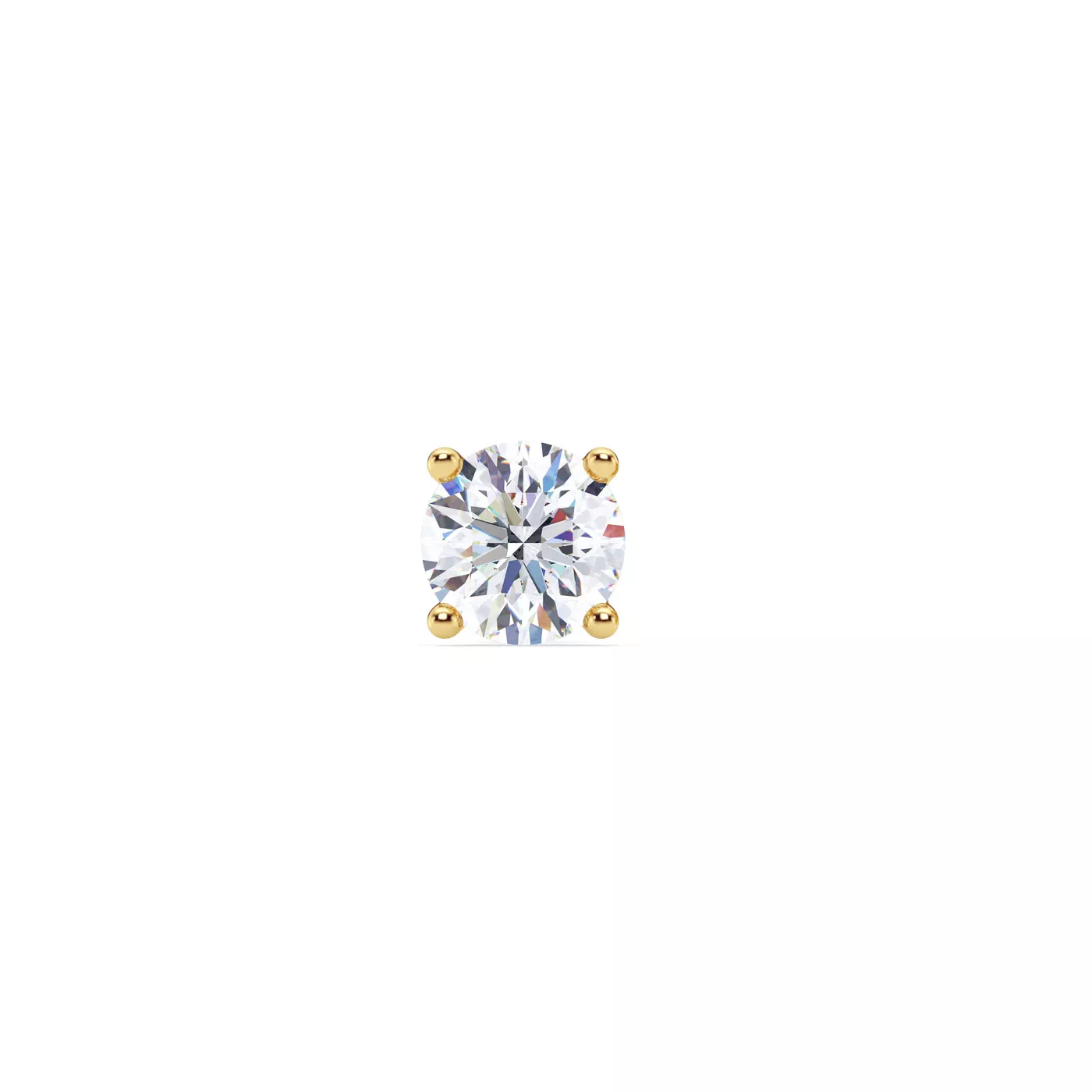 Single Stud With Screw-Back 14K Yellow Gold Engagement Ring