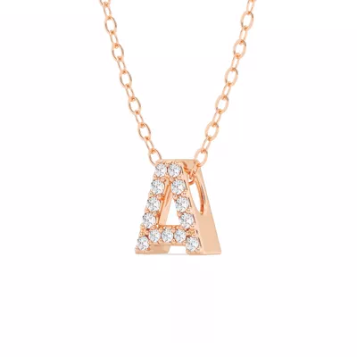 Petite Lab Diamond Initial Necklace – A