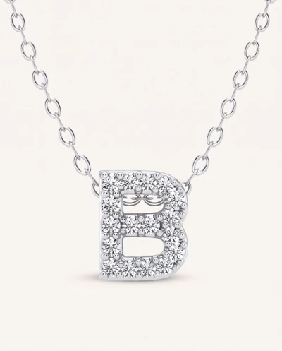 Petite Lab Diamond Initial Necklace – B