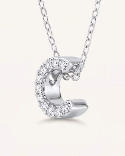 Petite Lab Diamond Initial Necklace – C