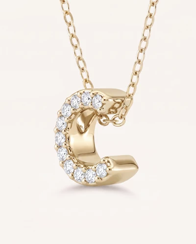 Petite Lab Diamond Initial Necklace – C