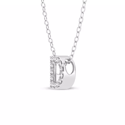 Petite Lab Diamond Initial Necklace – D