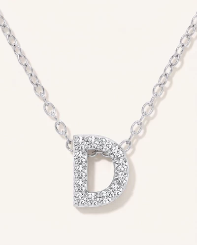 Petite Lab Diamond Initial Necklace – D