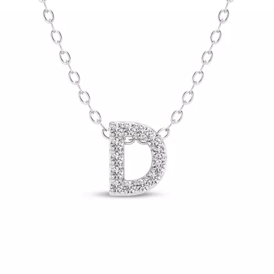 Petite Lab Diamond Initial Necklace – D