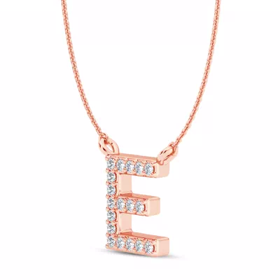 Lab Diamond Initial Necklace – E