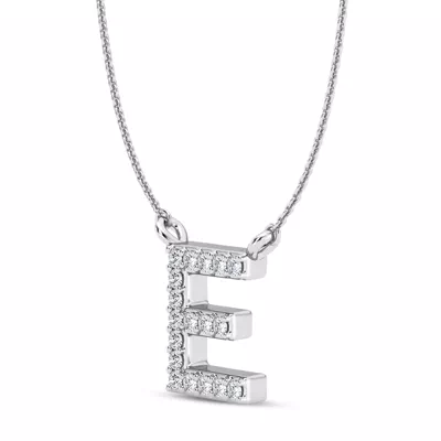 Lab Diamond Initial Necklace – E