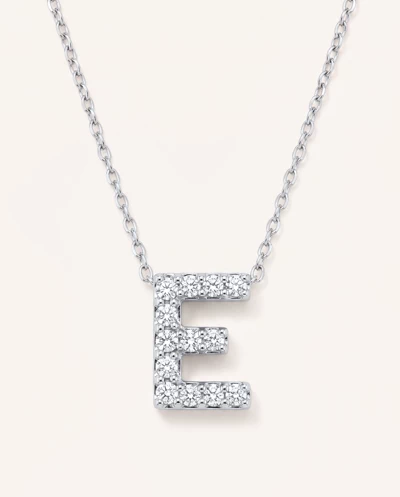 Petite Lab Diamond Initial Necklace – E
