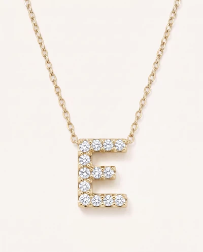 Petite Lab Diamond Initial Necklace – E