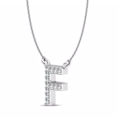 Lab Diamond Initial Necklace – F