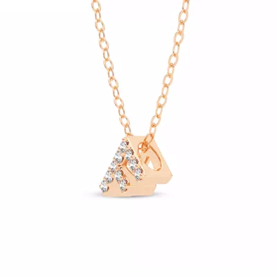 Petite Lab Diamond Initial Necklace – F