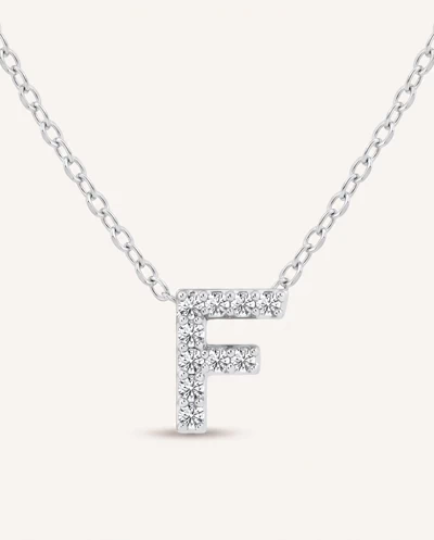 Petite Lab Diamond Initial Necklace – F