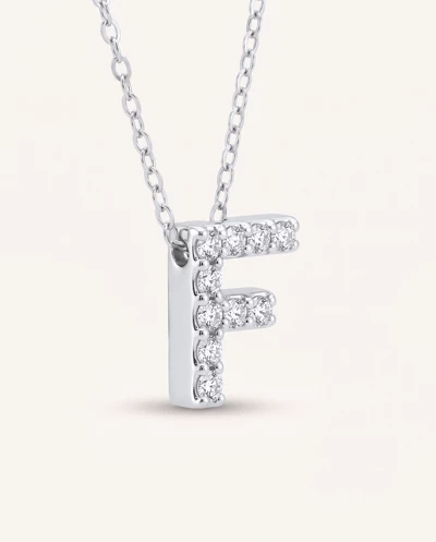 Petite Lab Diamond Initial Necklace – F