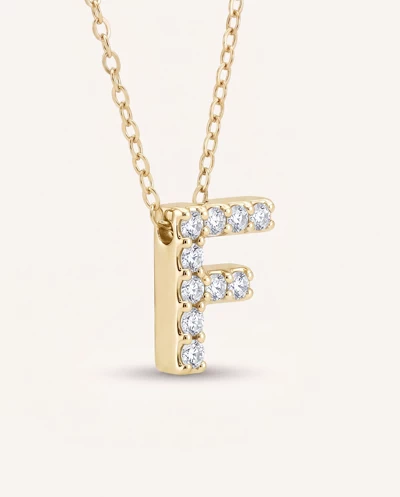 Petite Lab Diamond Initial Necklace – F