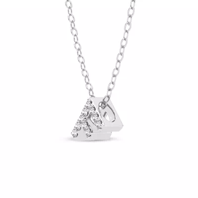Petite Lab Diamond Initial Necklace – F