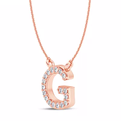 Lab Diamond Initial Necklace – G