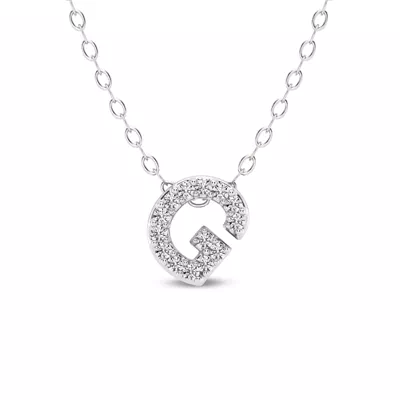 Petite Lab Diamond Initial Necklace – G