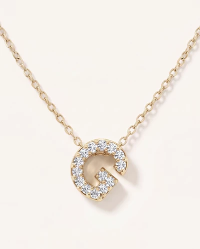 Petite Lab Diamond Initial Necklace – G