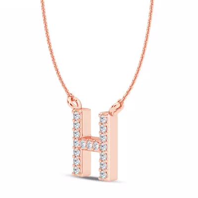 Lab Diamond Initial Necklace – H