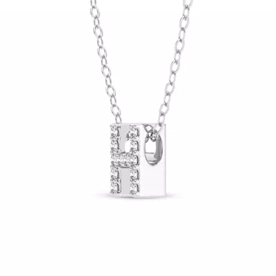 Petite Lab Diamond Initial Necklace – H