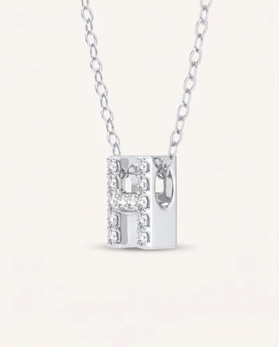 Petite Lab Diamond Initial Necklace – H