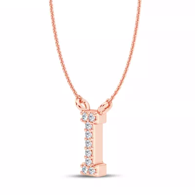 Lab Diamond Initial Necklace – I