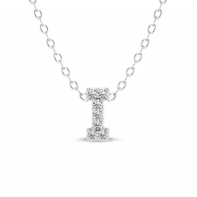 Petite Lab Diamond Initial Necklace – I