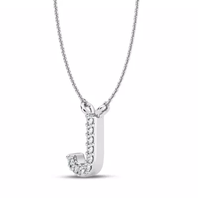 Lab Diamond Initial Necklace – J