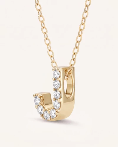 Petite Lab Diamond Initial Necklace – J