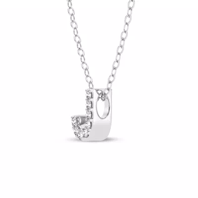 Petite Lab Diamond Initial Necklace – J