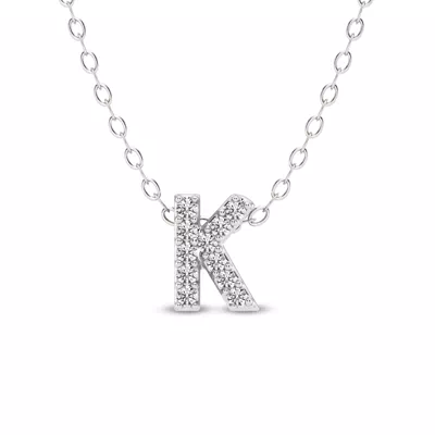 Petite Lab Diamond Initial Necklace – K