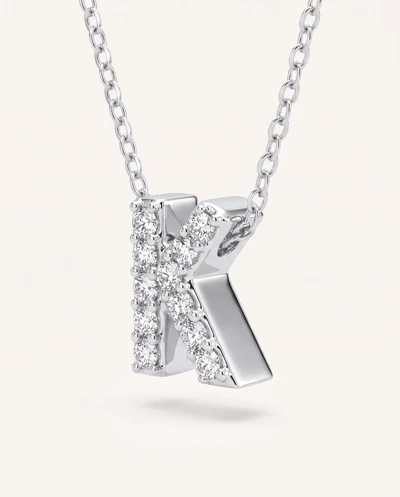 Petite Lab Diamond Initial Necklace – K