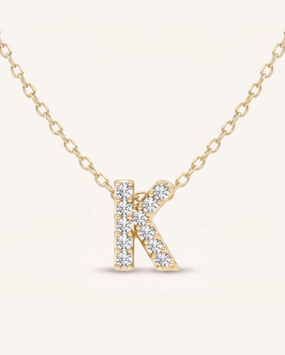 Petite Lab Diamond Initial Necklace – K