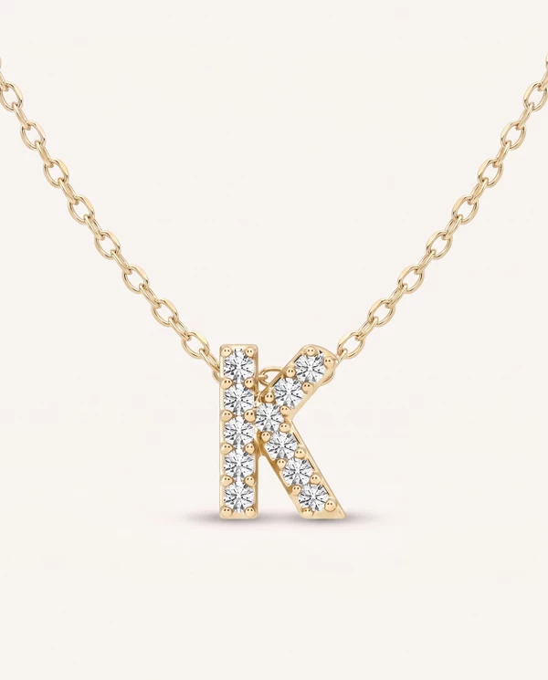 items Petite Lab Diamond Initial  – K
