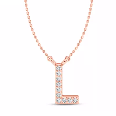 Lab Diamond Initial Necklace – L