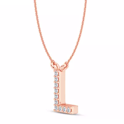Lab Diamond Initial Necklace – L
