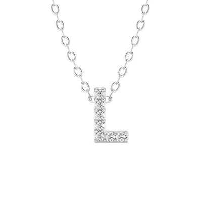 Petite Lab Diamond Initial Necklace – L