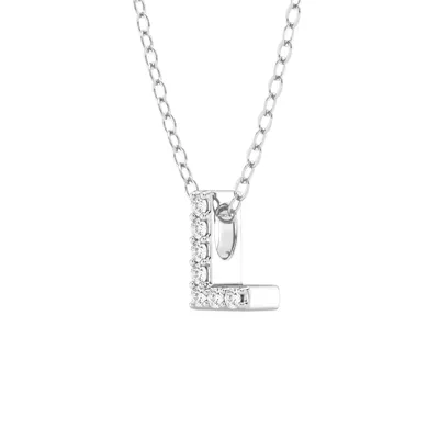Petite Lab Diamond Initial Necklace – L