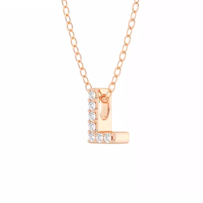 Petite Lab Diamond Initial Necklace – L