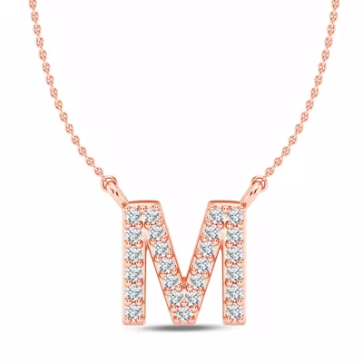 Lab Diamond Initial Necklace – M