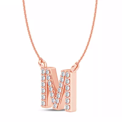 Lab Diamond Initial Necklace – M