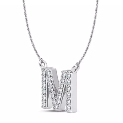 Lab Diamond Initial Necklace – M