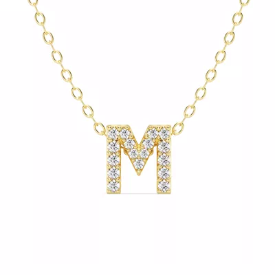 Petite Lab Diamond Initial Necklace – M