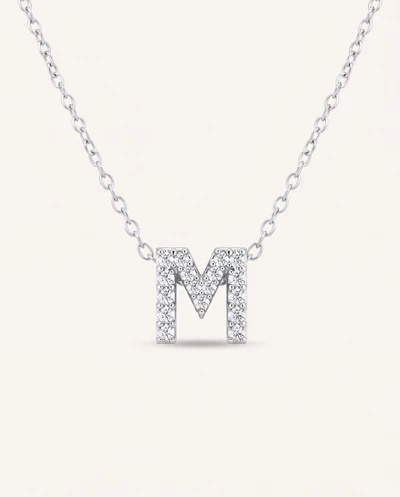 Petite Lab Diamond Initial Necklace – M