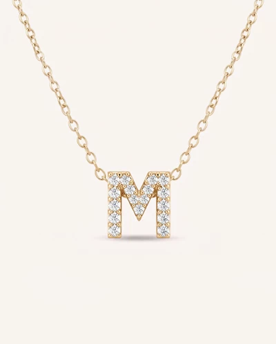 Petite Lab Diamond Initial Necklace – M