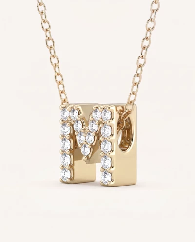 Petite Lab Diamond Initial Necklace – M