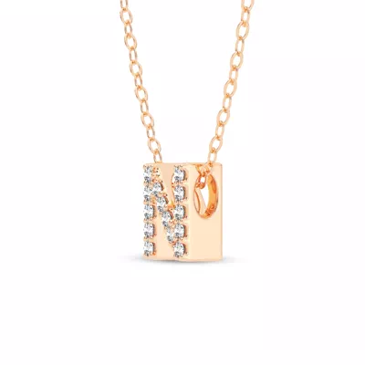 Petite Lab Diamond Initial Necklace – N